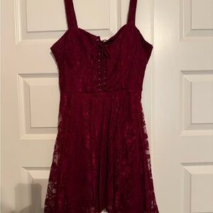 B Darlin Deep Red Lace Dress